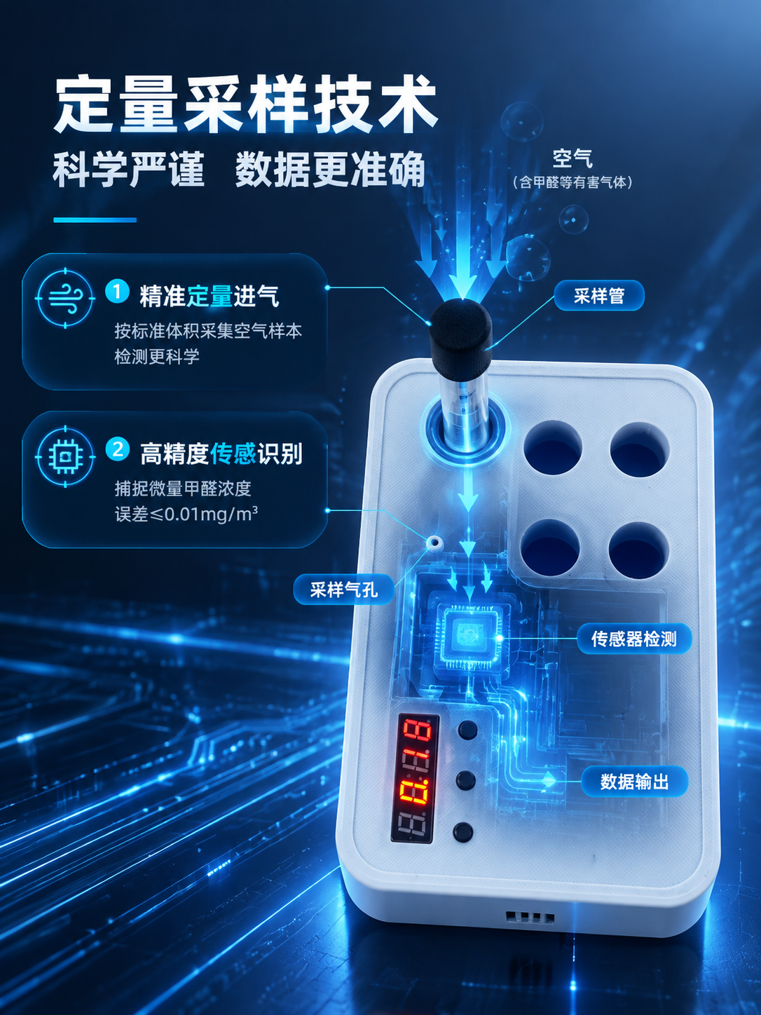 [商品] 使用【图3】白色款空气甲醛检测仪俯视角度；保留产品顶… - 图片创意预览