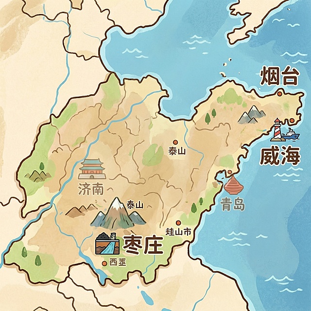 把这个大娃娃去掉 弱化济南 突出枣庄 威海 烟台 这三个城市