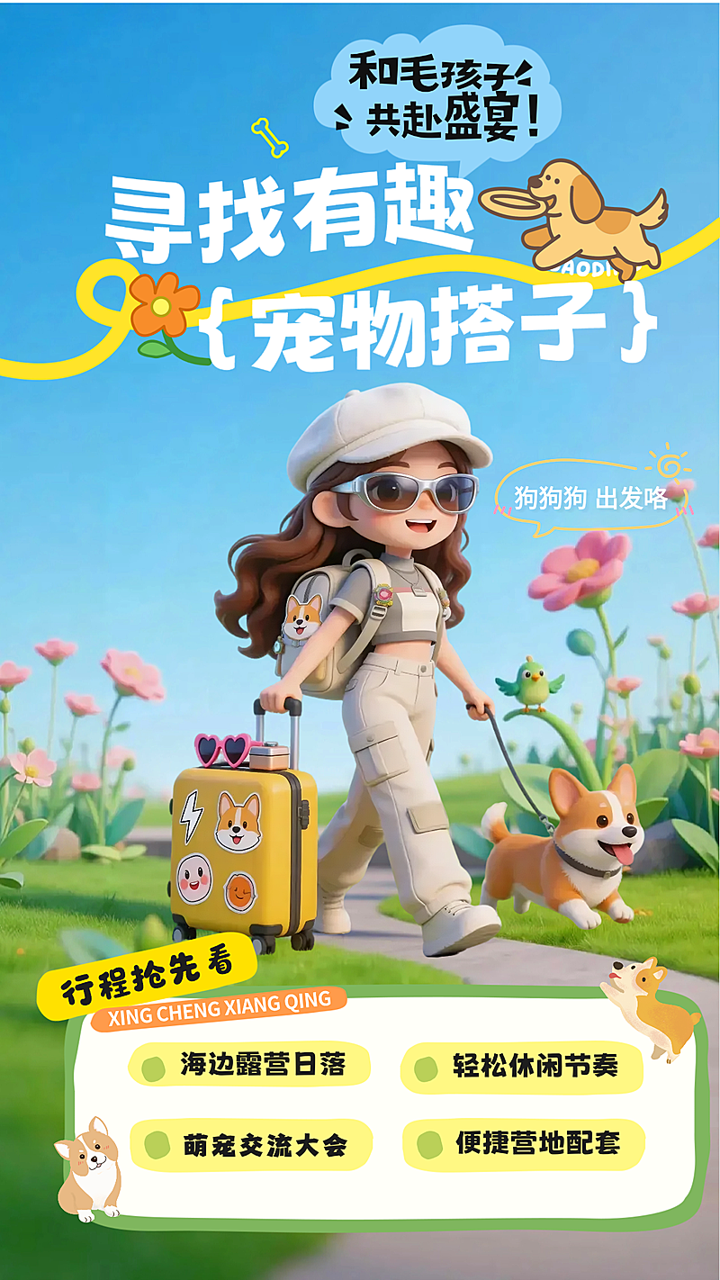 宠物搭子活动宣传竖版海报