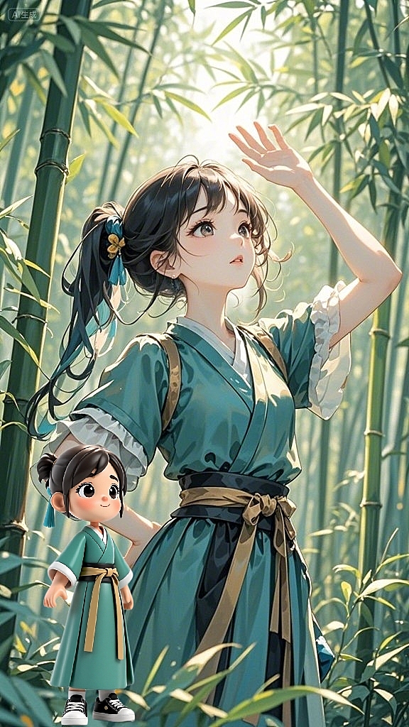 Q版潮玩风格，全身照，画面和谐统一