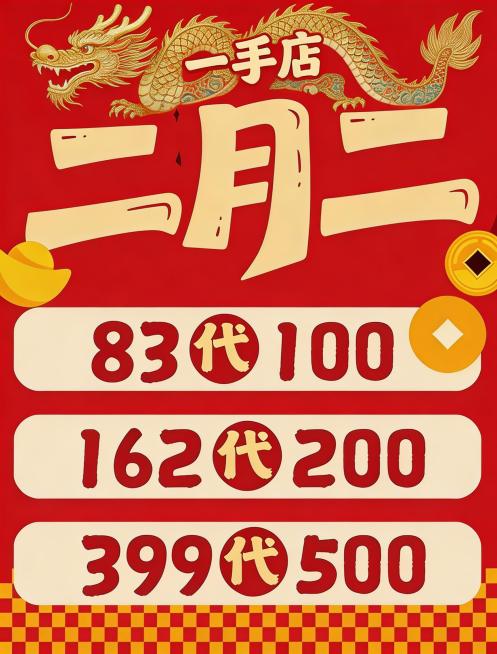 去除右下角豆包AI水印，在图片上方添加一条精致的国潮风格金色龙形装饰，保持原图整体红色喜庆氛围，提升整体高级质感，保留原有所有文字内容和版式不变预览效果