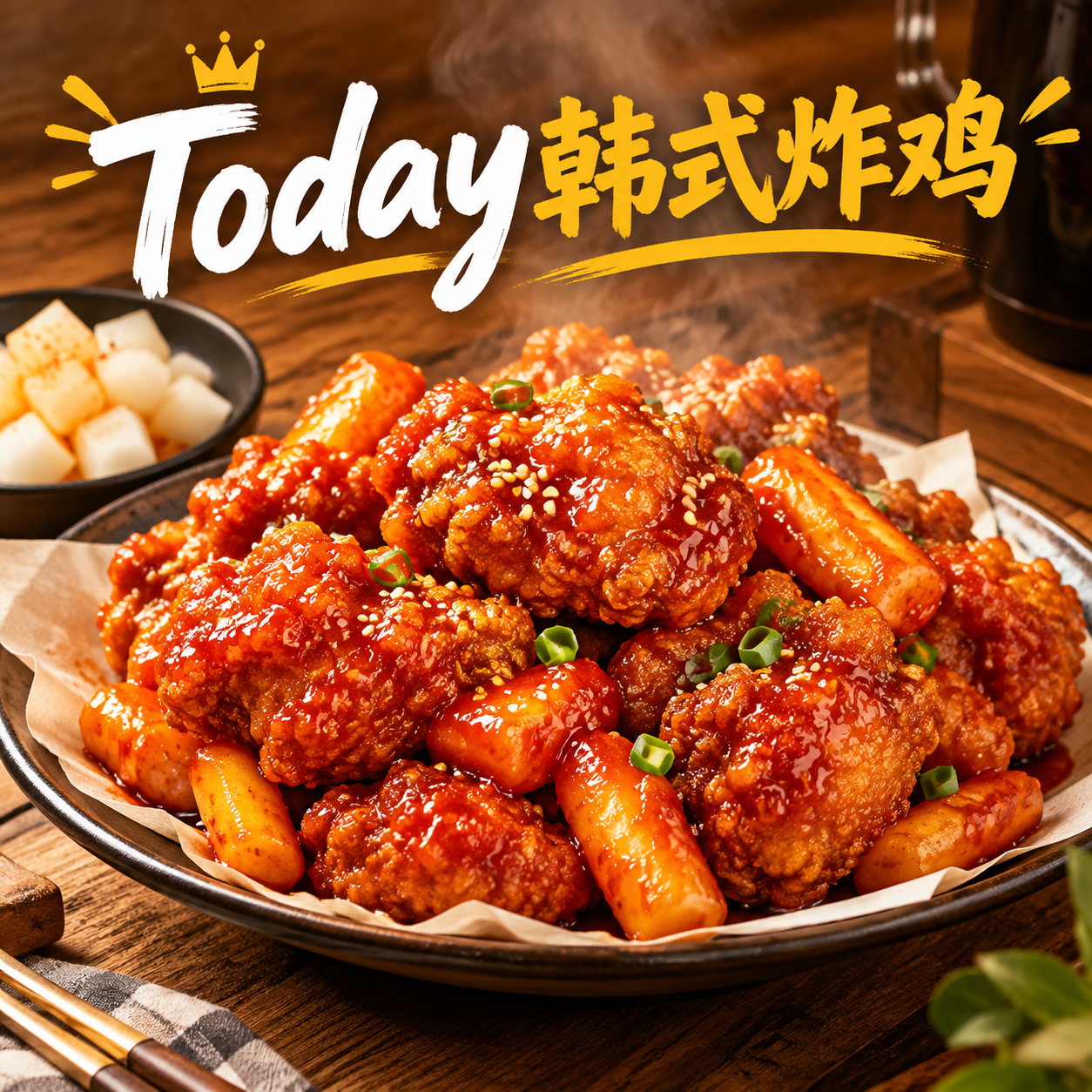 韩式炸鸡店头像设计，店名"Today韩式炸鸡"，写真风格，画面… - 图片创意预览
