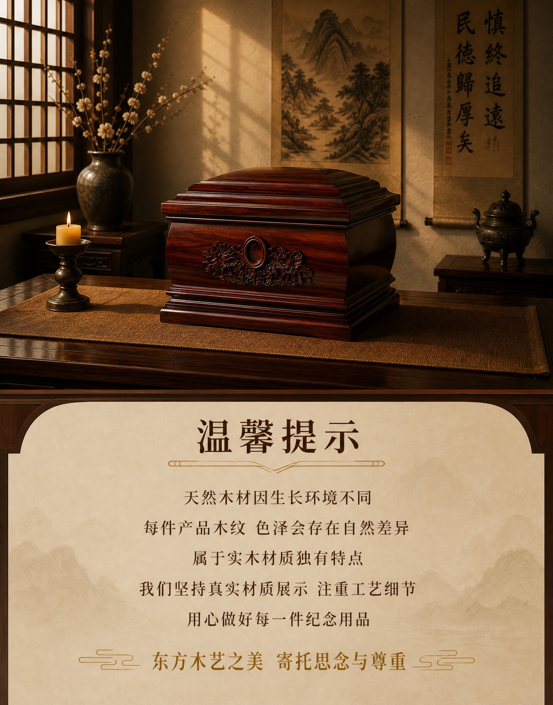 [主图-8] 整体质感与温馨提示（竖版），呈现产品全貌与品牌温… - 图片创意预览