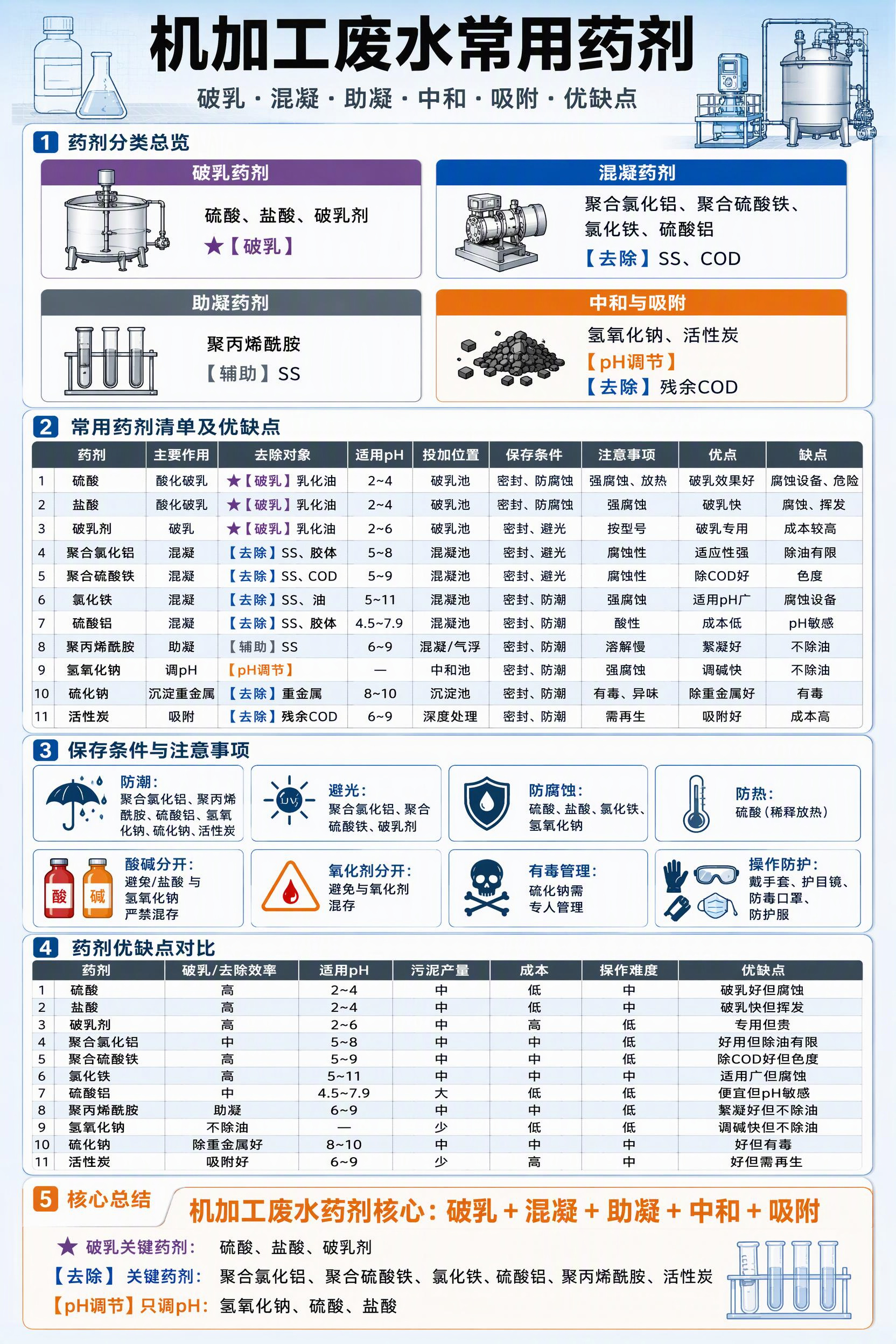 一张竖版A4比例的工业环保风格信息图海报，主题为《机加工废水常… - 图片创意预览