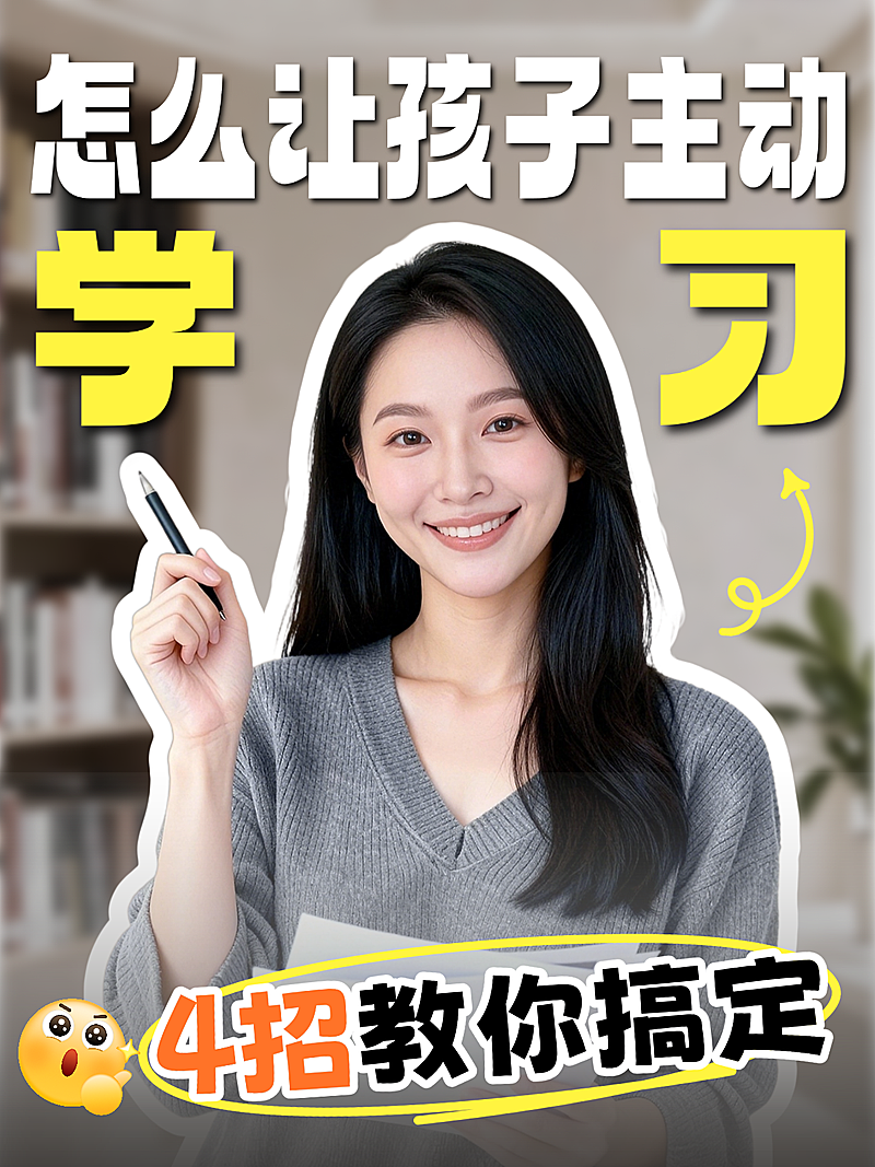 教育培训K12教育学习攻略指南分享人像小红书封面