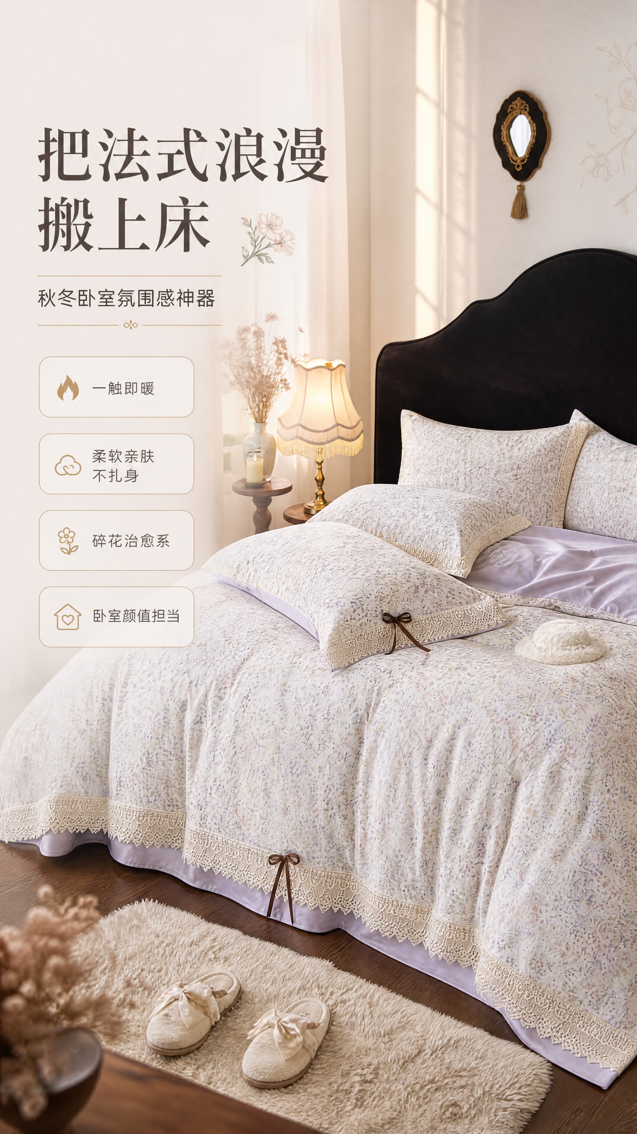 [商品] 使用【图1】阳绒单面绒四件套（橘里-米/兰雾紫款）；… - 图片创意预览