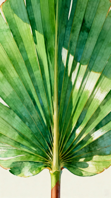 仅有一把芭蕉扇，无背景主体突出，西游记铁扇公主的法宝芭蕉扇，国风古典风格，叶片宽大翠绿，纹理自然清晰，神话法器质感预览效果