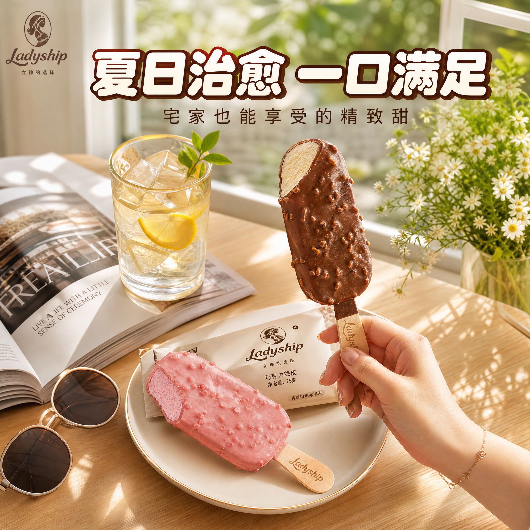 [主图-4] 场景与体验代入感，夏日午后享用Ladyship冰… - 图片创意预览