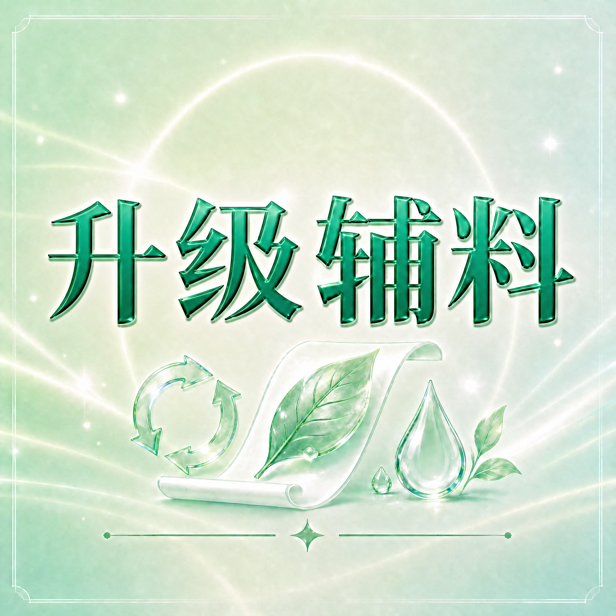 将图片中的文字"环保辅料"替换为"升级辅料"，保持完全相同的深… - 图片创意预览