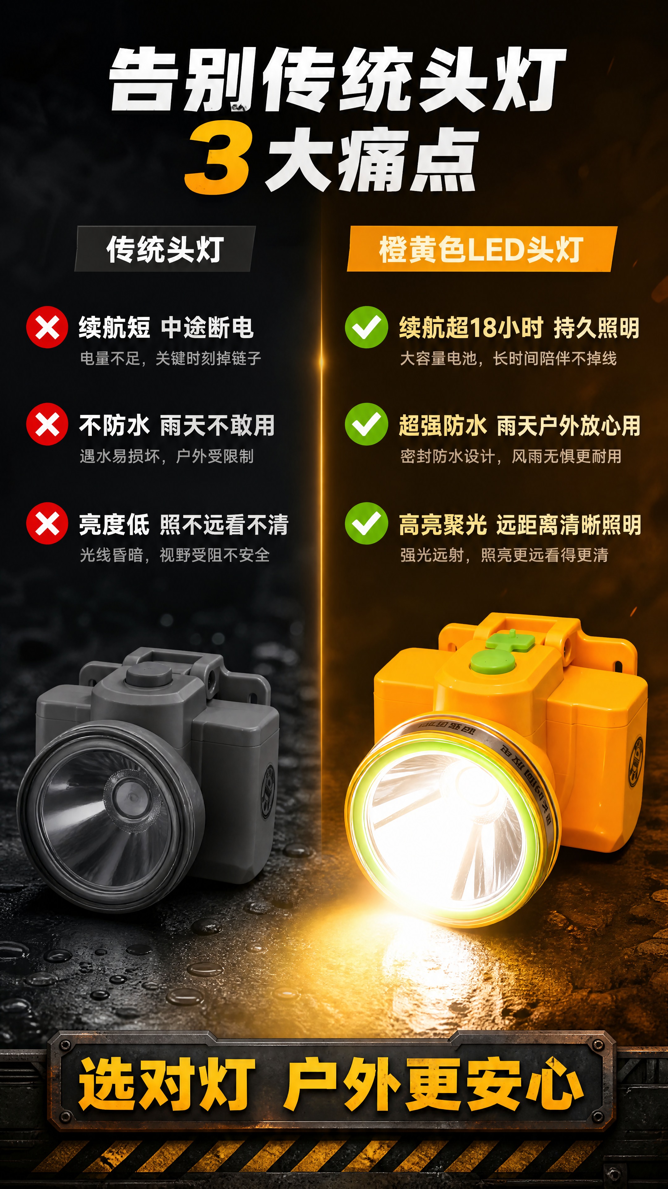 [商品] 使用【图3】橙黄色LED头灯；保留产品外观、颜色、结… - 图片创意预览