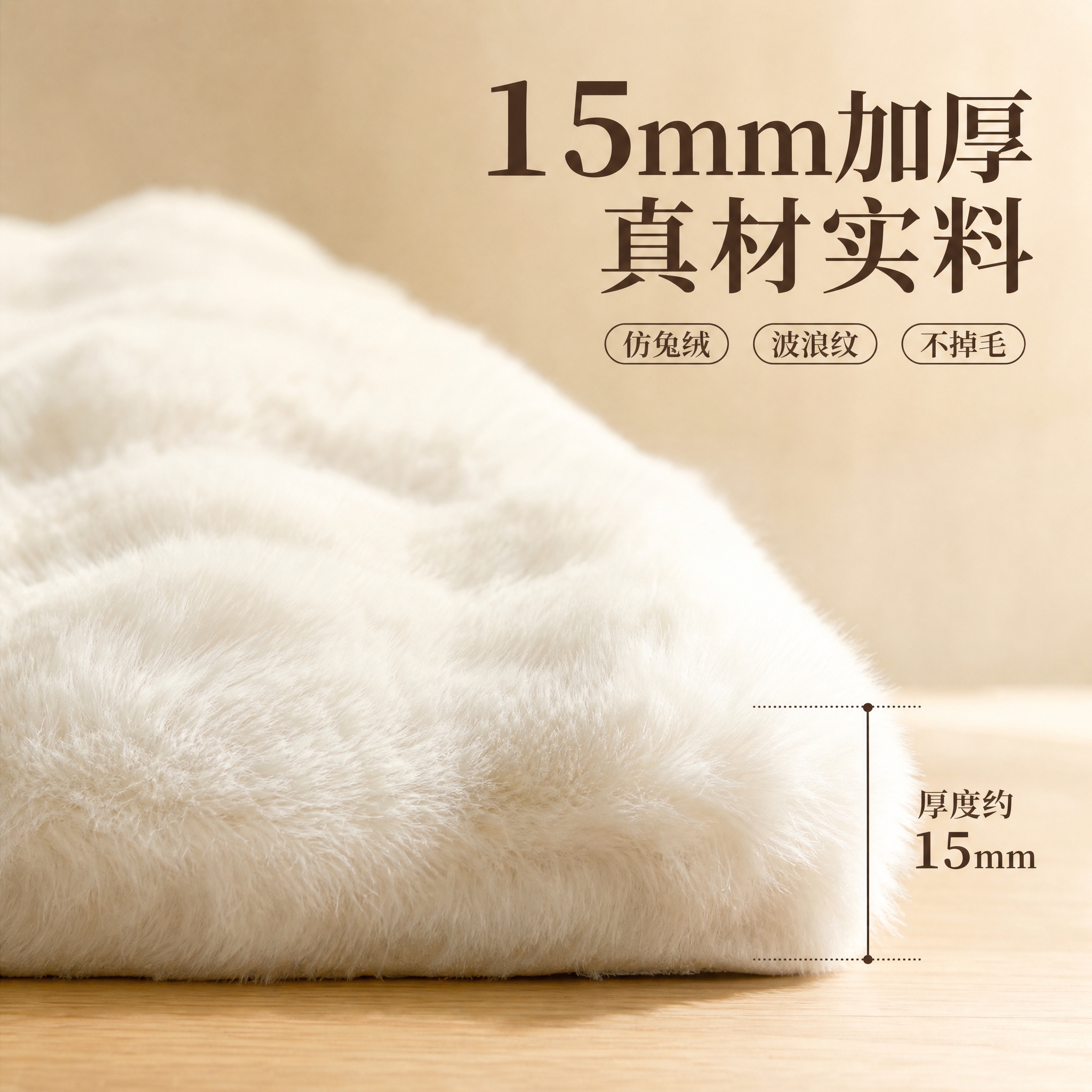 [主图-5] 主题：材质细节与厚度参数图，微距展示绒毛质感+1… - 图片创意预览
