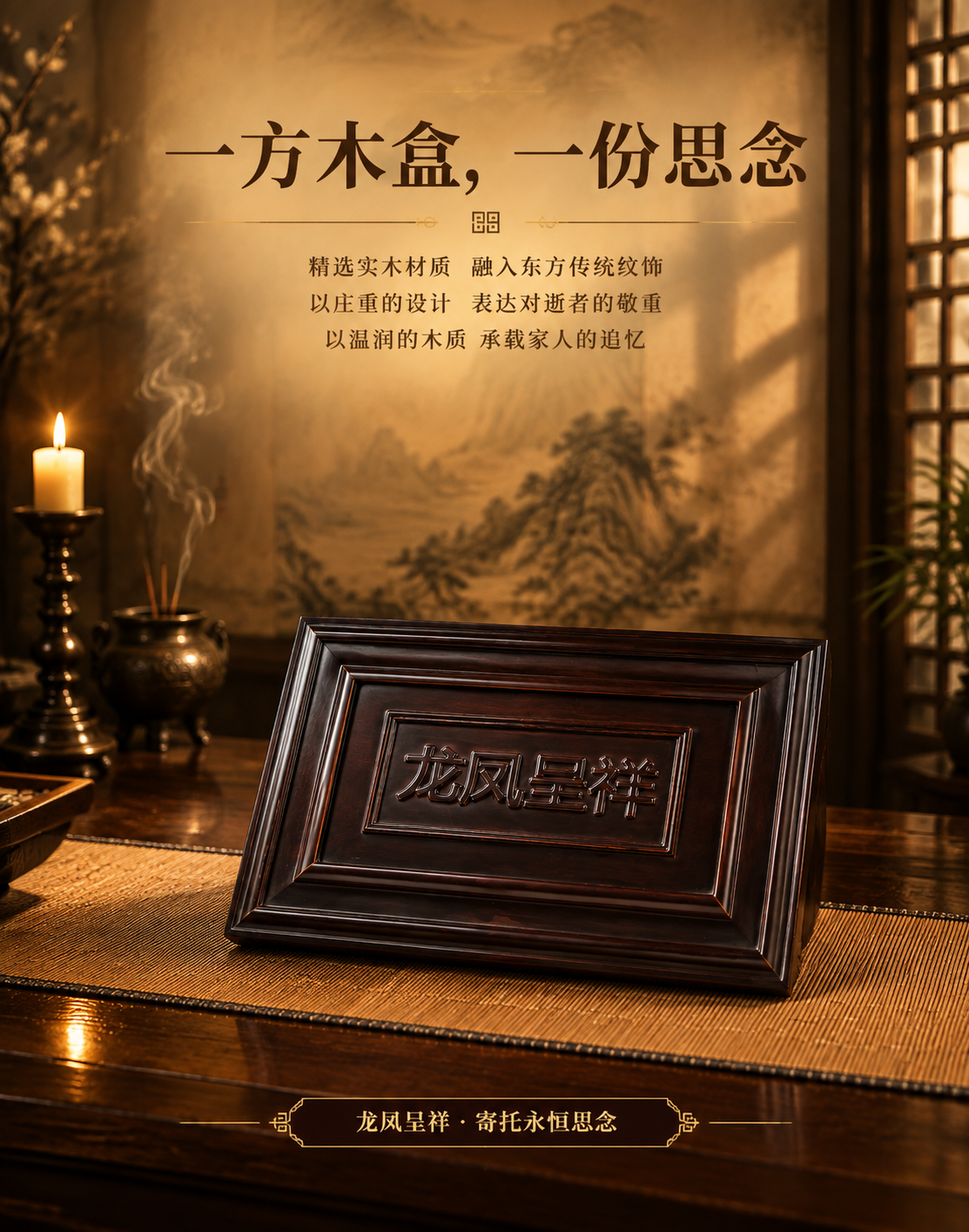 [商品] 使用【图1】龙凤呈祥黑檀木骨灰盒盖面图；保留盖面"龙… - 图片创意预览