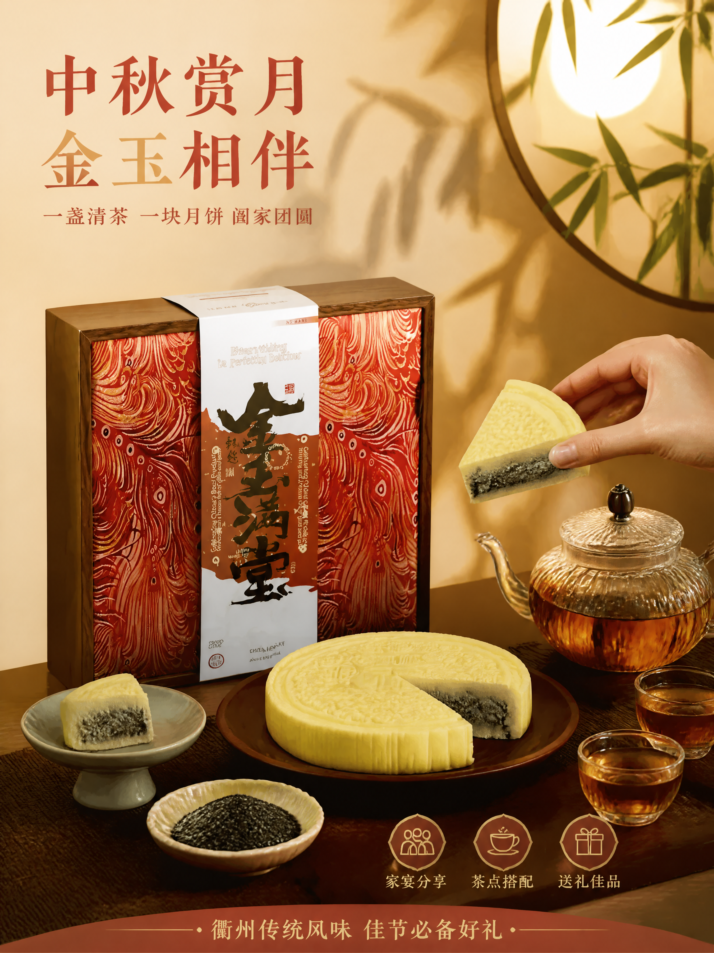 [第4张] 详情页场景种草-中秋茶点家宴场景。本张使用【图1】… - 图片创意预览