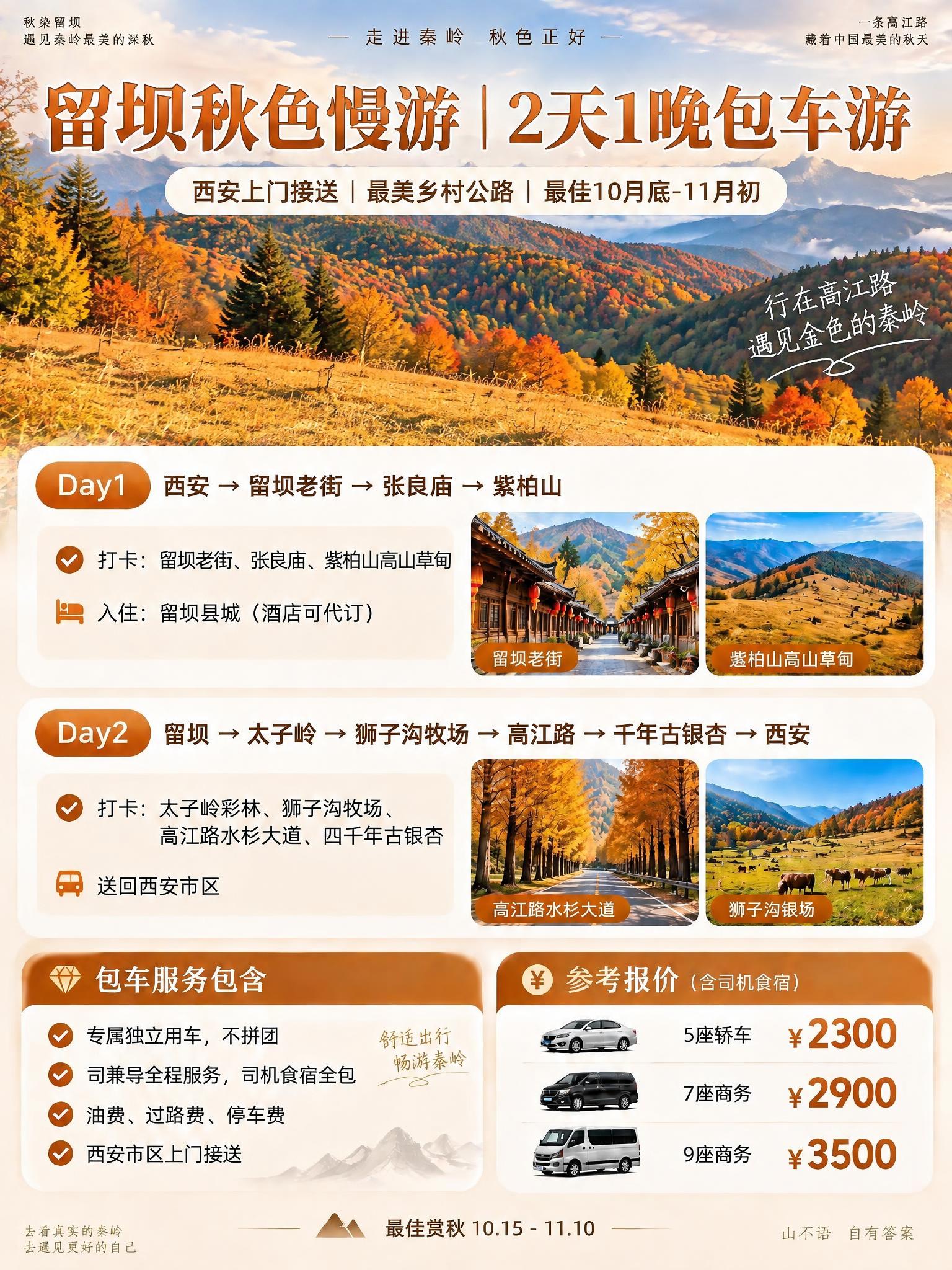 基于参考海报，将背景替换为紫柏山金秋高山草甸与彩林实景，保留所… - 图片创意预览