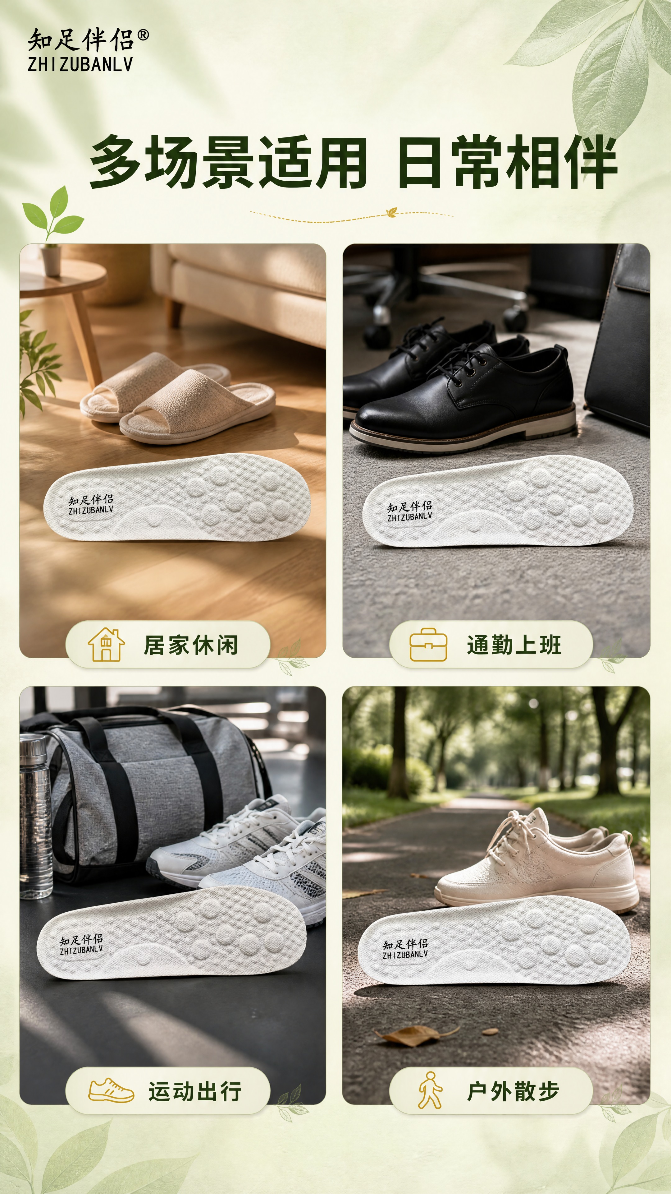 [商品] 使用【图1】知足伴侣本草多维鞋垫；保留鞋垫整体轮廓、… - 图片创意预览