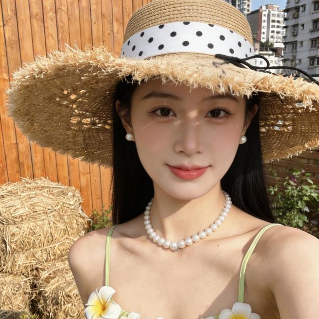 把第一张长发女生的脸和发行换到第二张图上预览效果