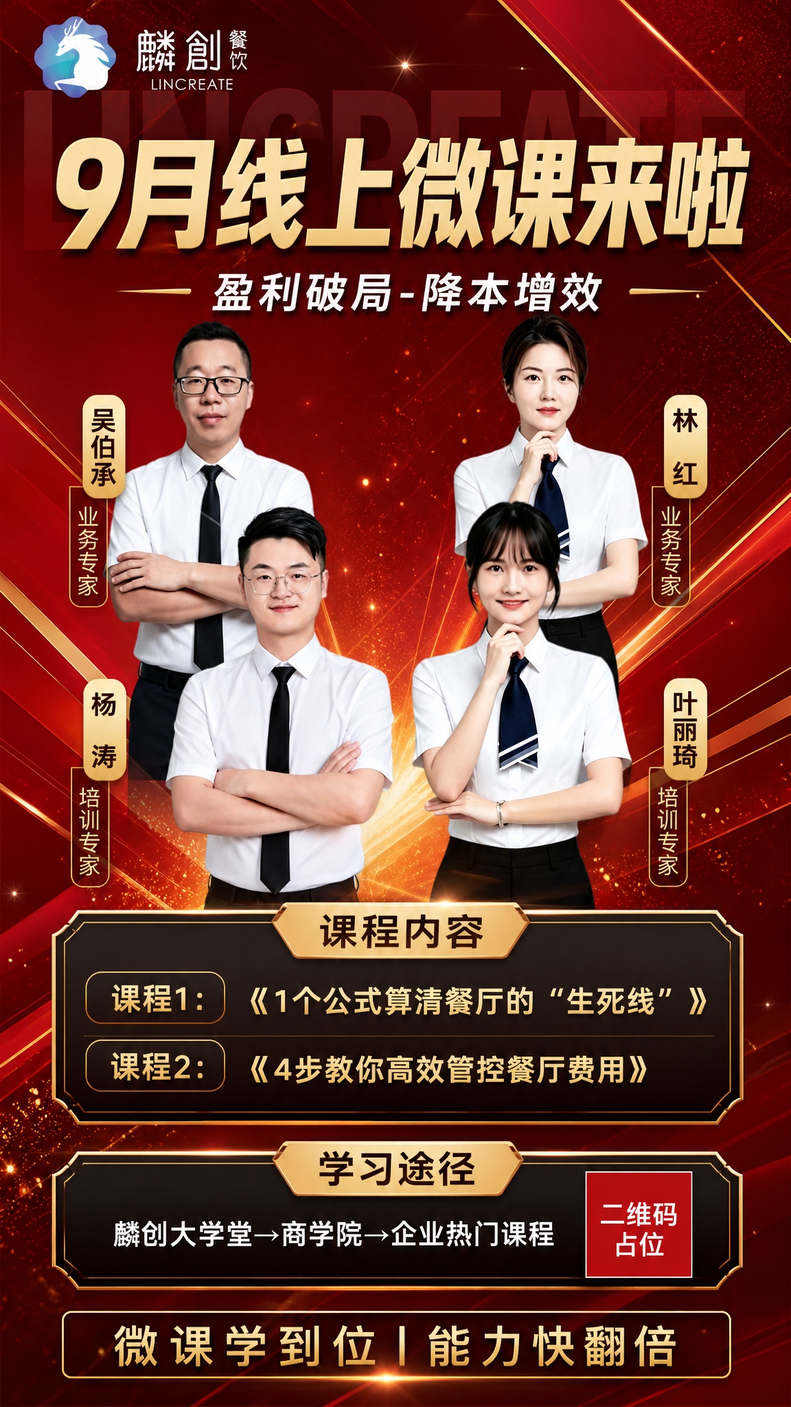 基于参考图版式骨架，将背景替换为炫酷红金质感商务风格。保留原图… - 图片创意预览