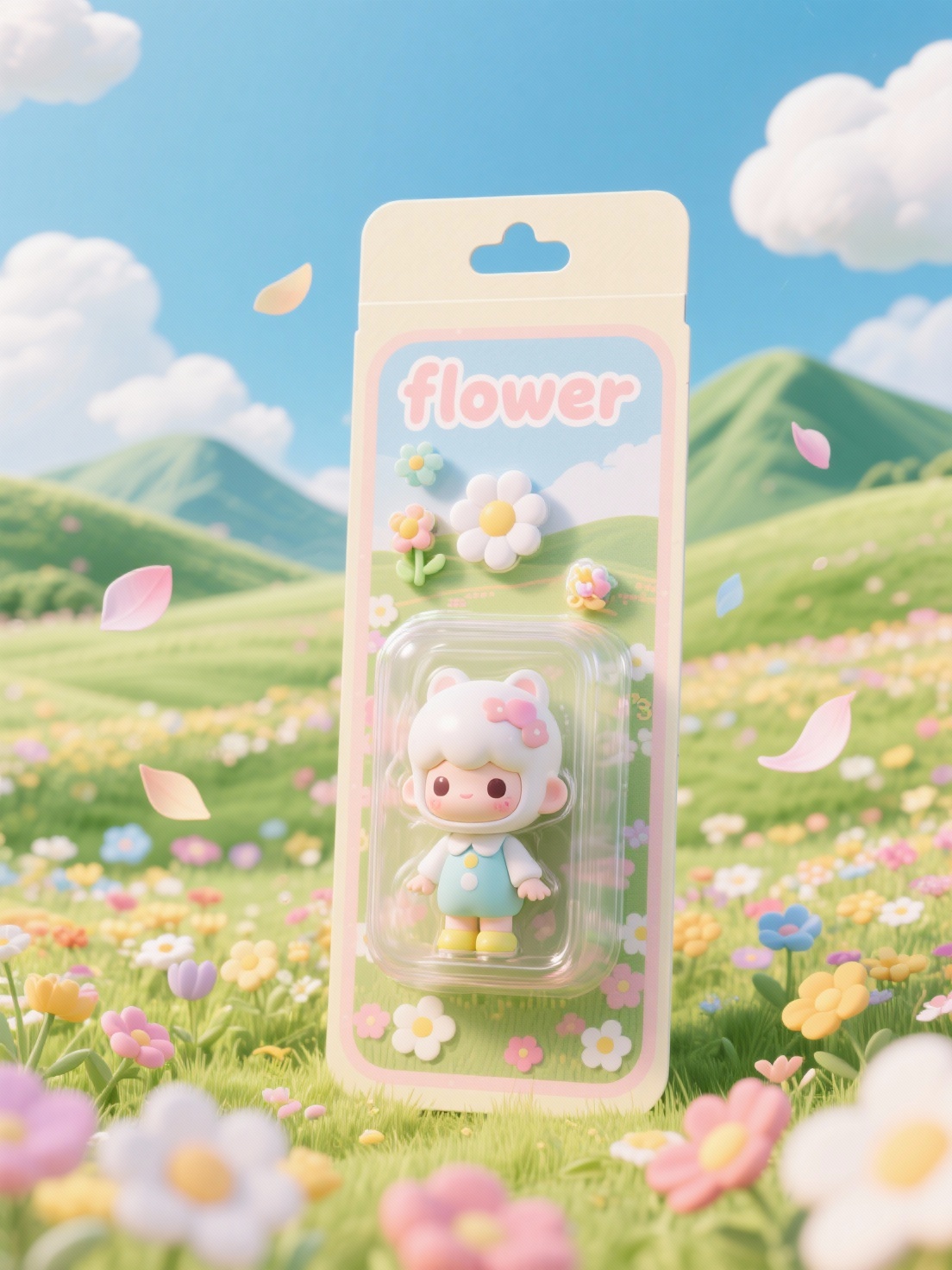 盒子上有描边文字“flower - 图片创意预览