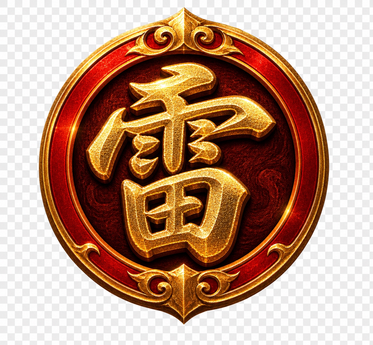 增强图片中"雷"字的凹凸立体感和浮雕效果，使文字具有明显的凸起… - 图片创意预览