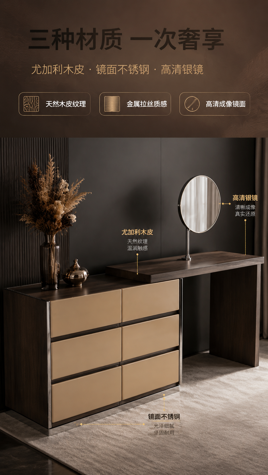 [商品] 使用【图1】DZ-8804斗柜一体梳妆台；保留左侧六… - 图片创意预览