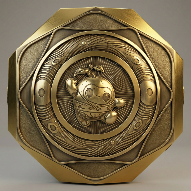 3D渲染，金属质感，金色，细节生动，大师作品预览效果