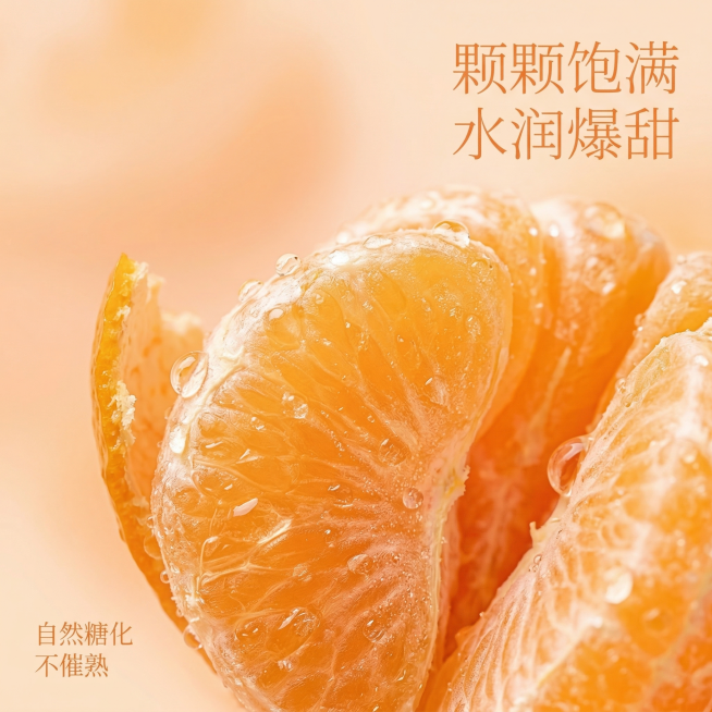 [垫图] https://cdn.dancf.com/fe-assets/20260313/9ed5cf309814be74bc807a3c094c4a1a.png
[主图主题] 无籽砂糖橘细节微距展预览效果