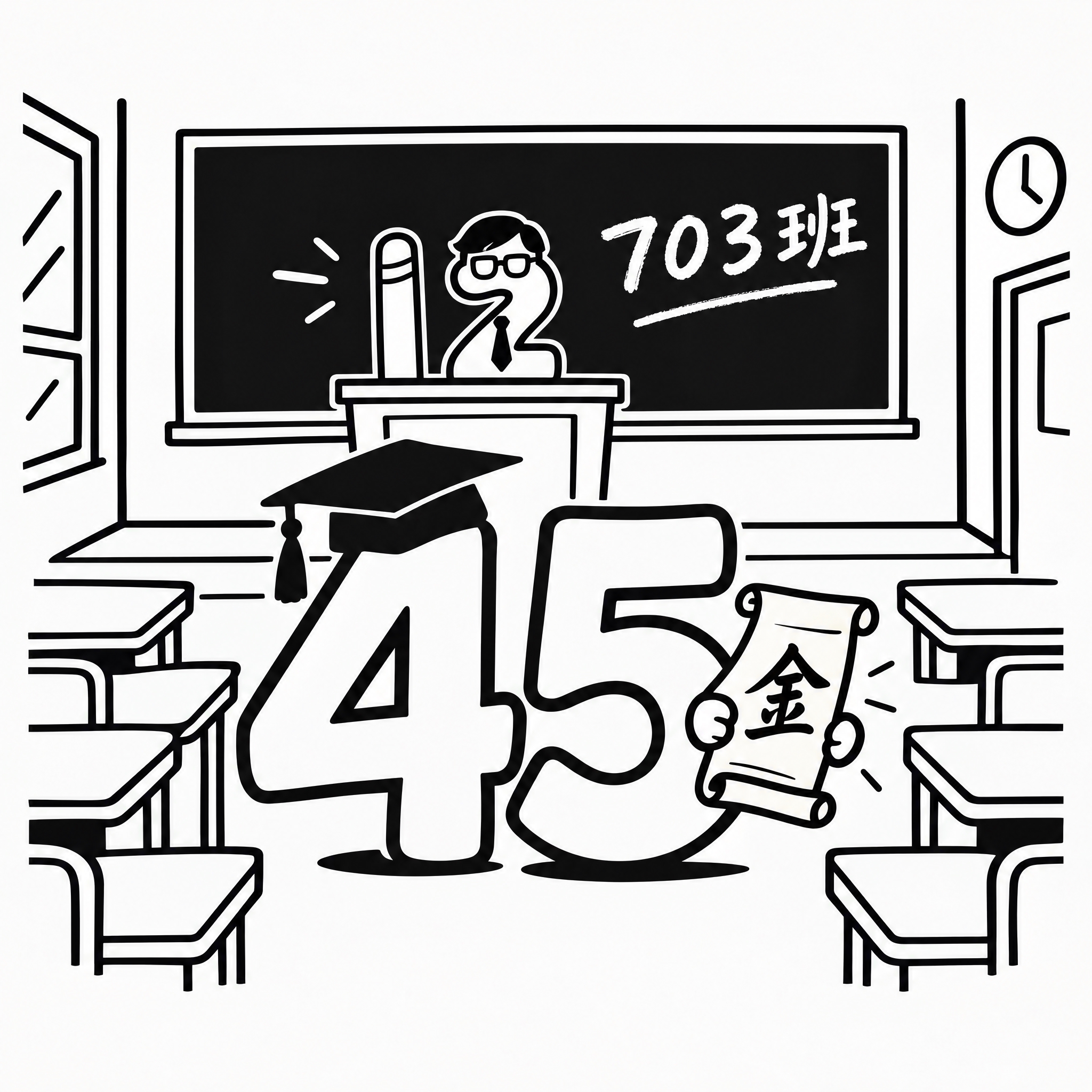 班服正面设计图案，极简黑白线条简笔画风格，干净利落，适合丝网印… - 图片创意预览