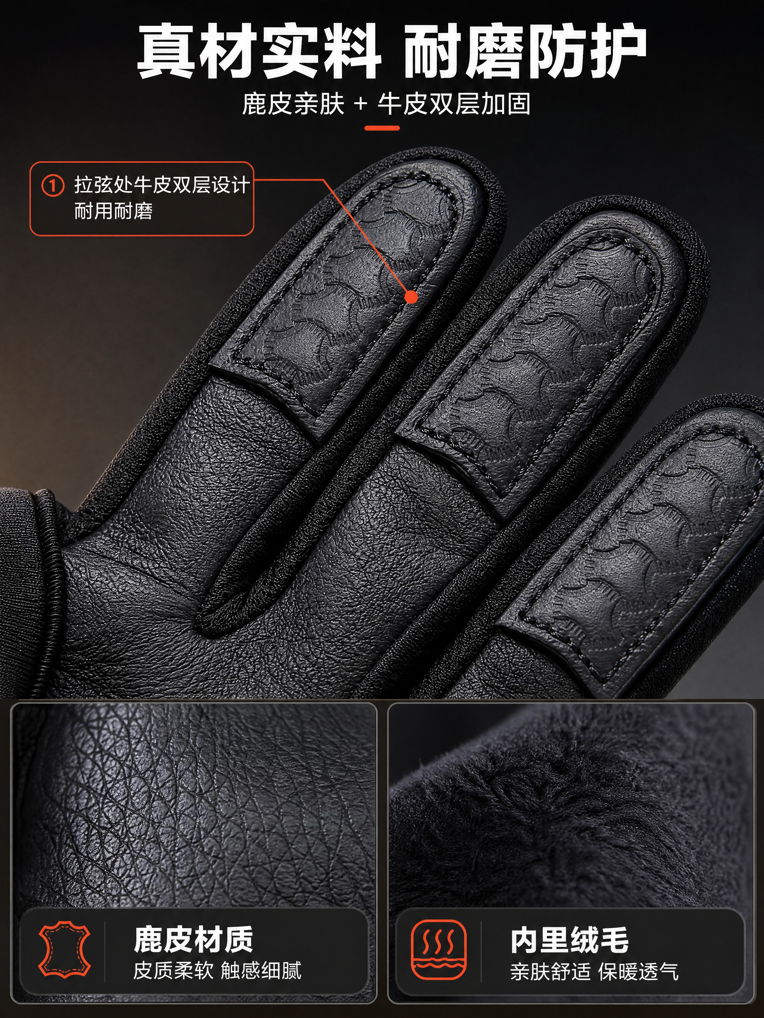[商品] 使用【图5】手套指尖牛皮双层细节图；保留指尖牛皮贴片… - 图片创意预览