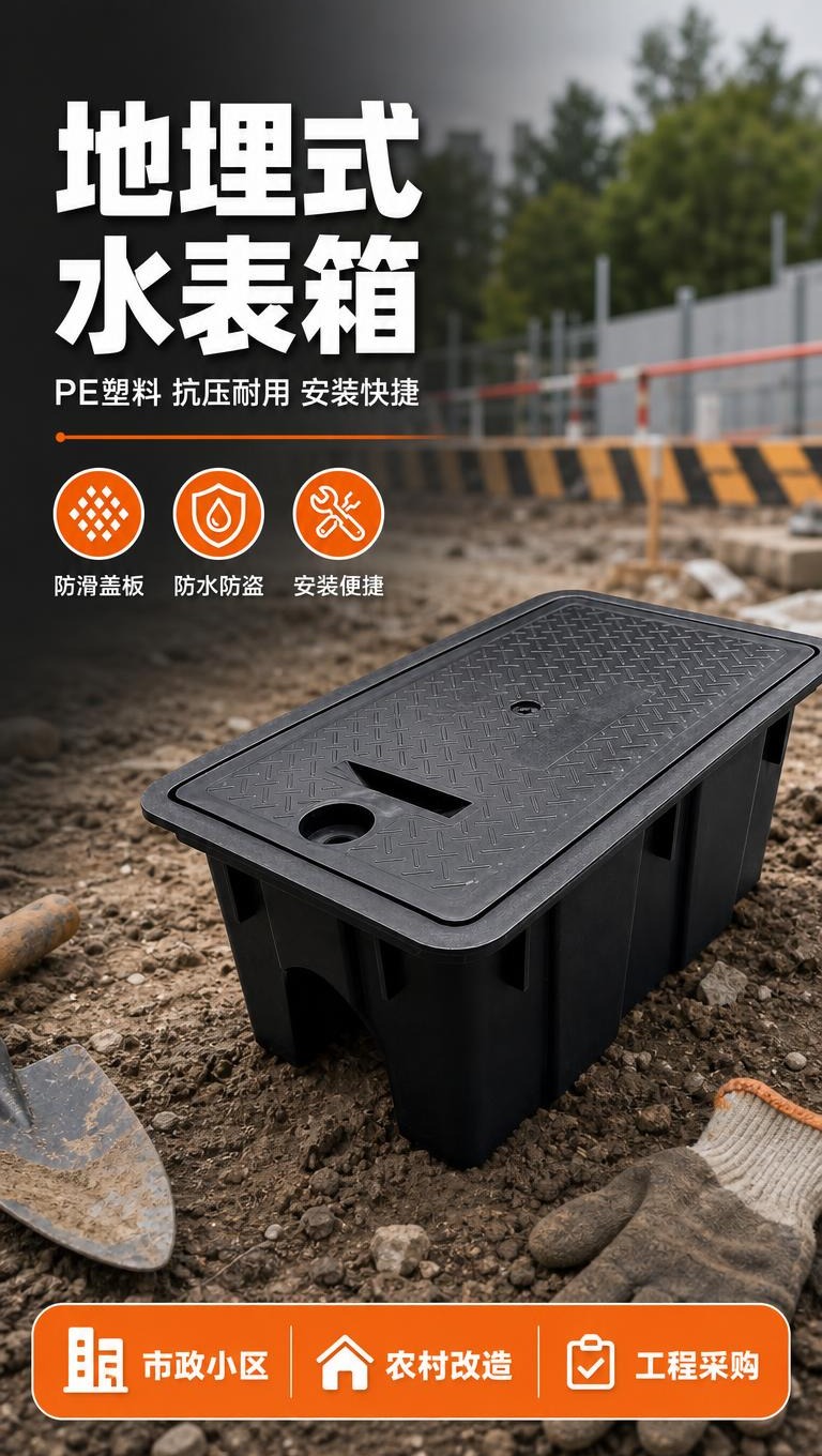 [商品] 使用【图1】黑色PE塑料地埋式水表箱；保留长方体结构… - 图片创意预览