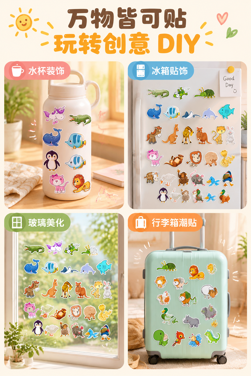 2:3 竖版电商详情图，甜美可爱卡通童趣风，清新治愈的生活场景… - 图片创意预览