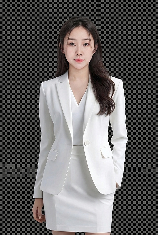 「图片1」「图片1」请帮我把图2人物改成图片1服装，保持图2人物不变，去掉背景，保存为png格式