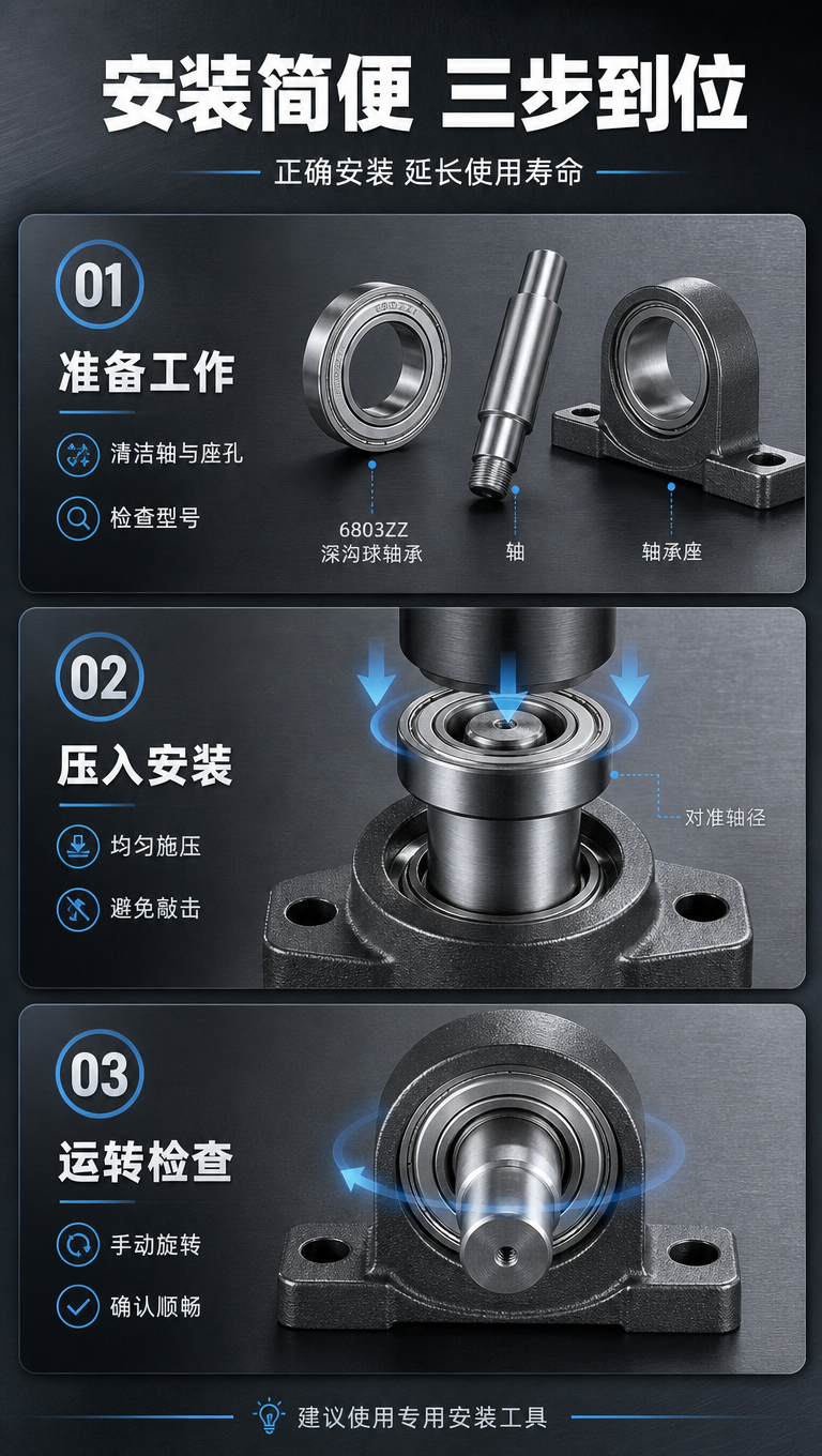 [商品] 使用【图1】深沟球轴承6803ZZ；保留金属银色外圈… - 图片创意预览