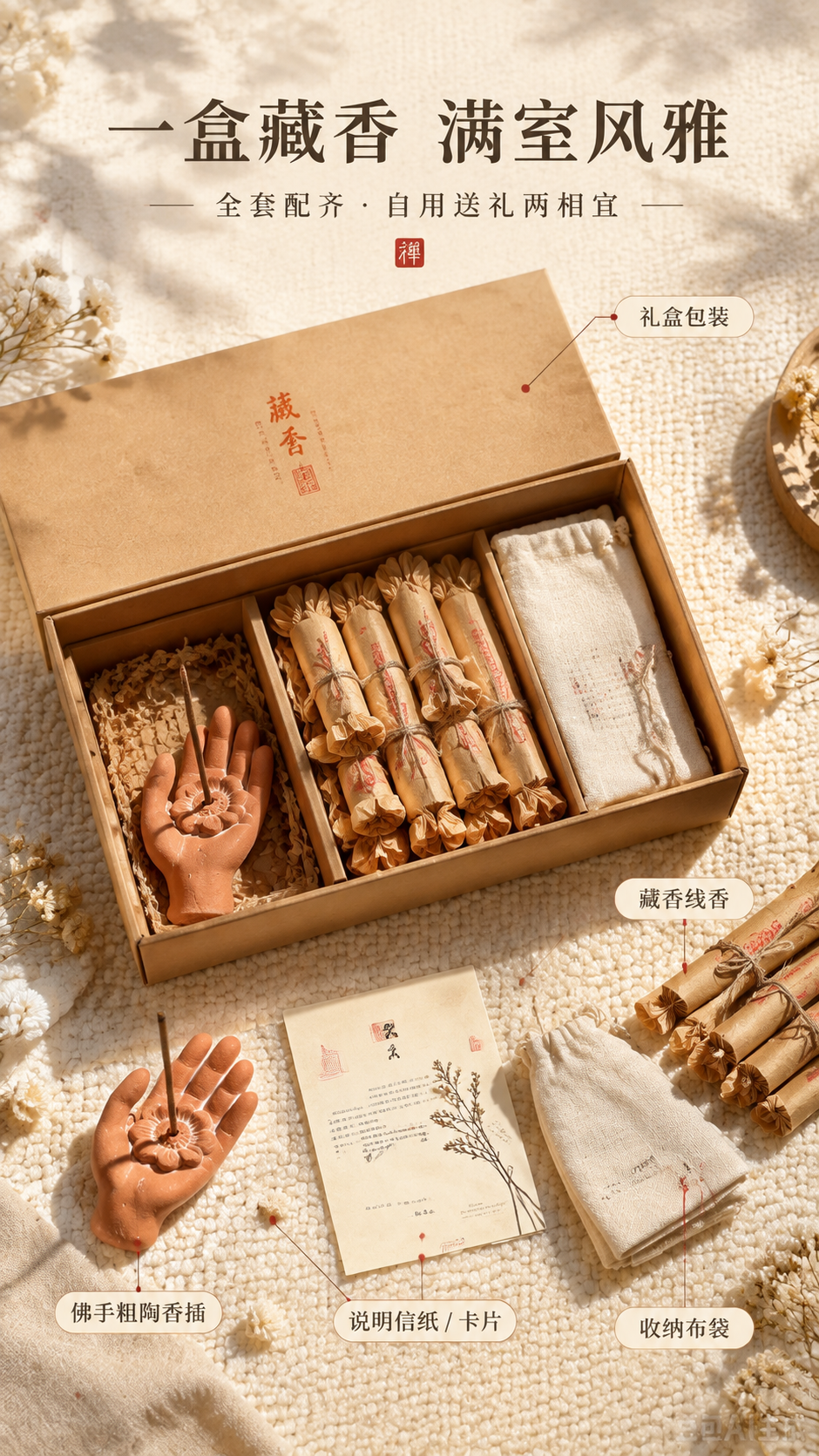 [商品] 使用【图1】尼泊尔手作粗陶与藏香组合全套配件；保留佛… - 图片创意预览