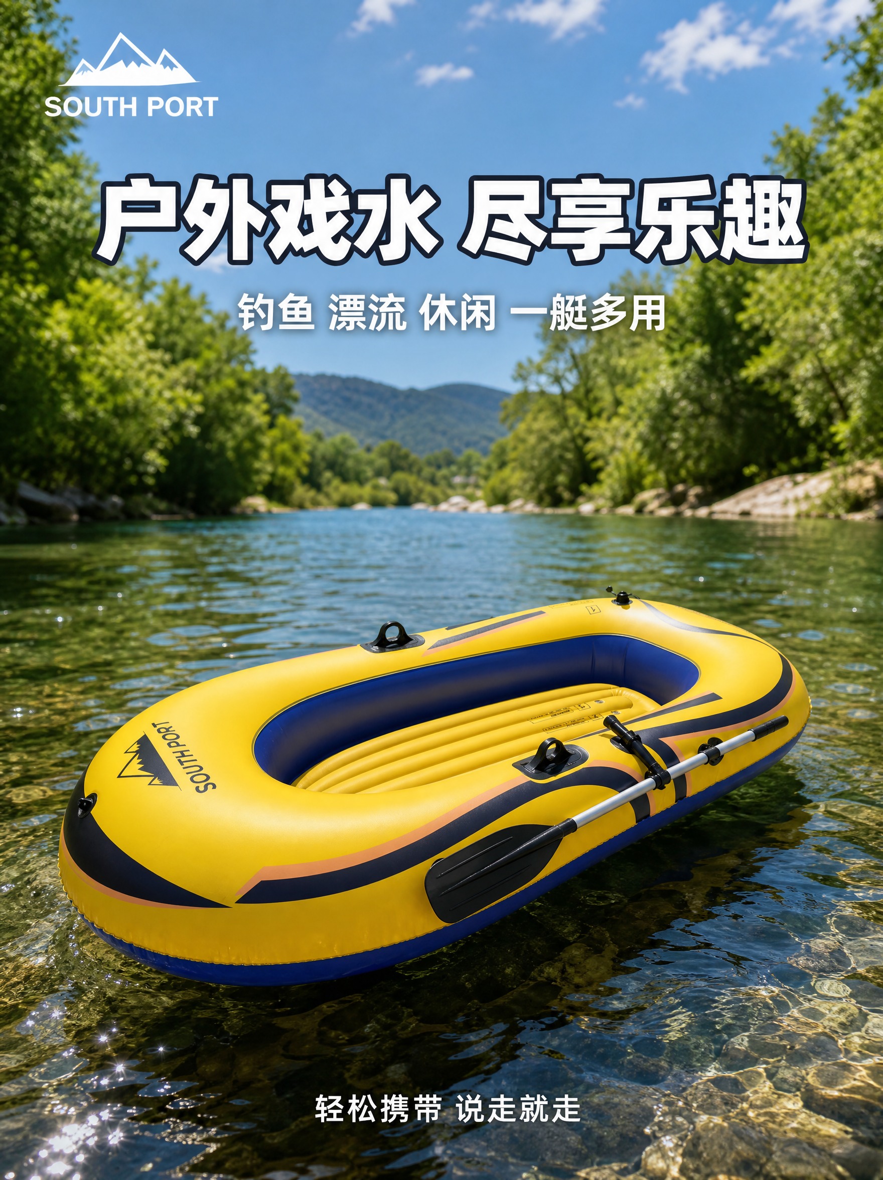 [主图-4] 主题：真实使用场景 户外水上漂流。 [统一基调]… - 图片创意预览