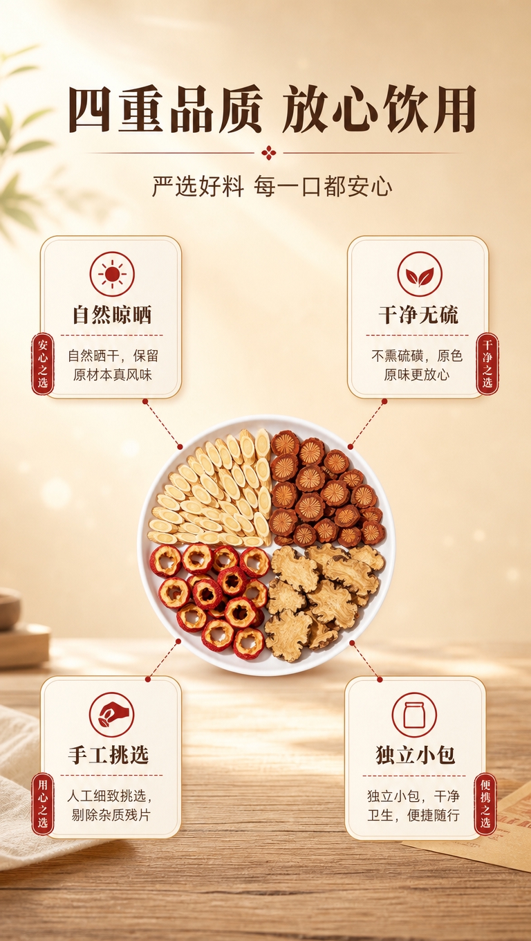 [商品] 使用【图1】四通汤四味原料（黄芪、山楂、川芎、丹参）… - 图片创意预览