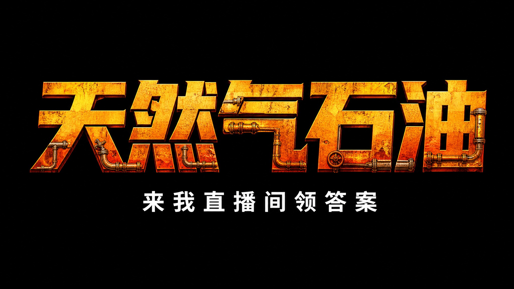 干净的纯黑色背景。平面艺术字体设计，主标题"天然气石油"，所有… - 图片创意预览