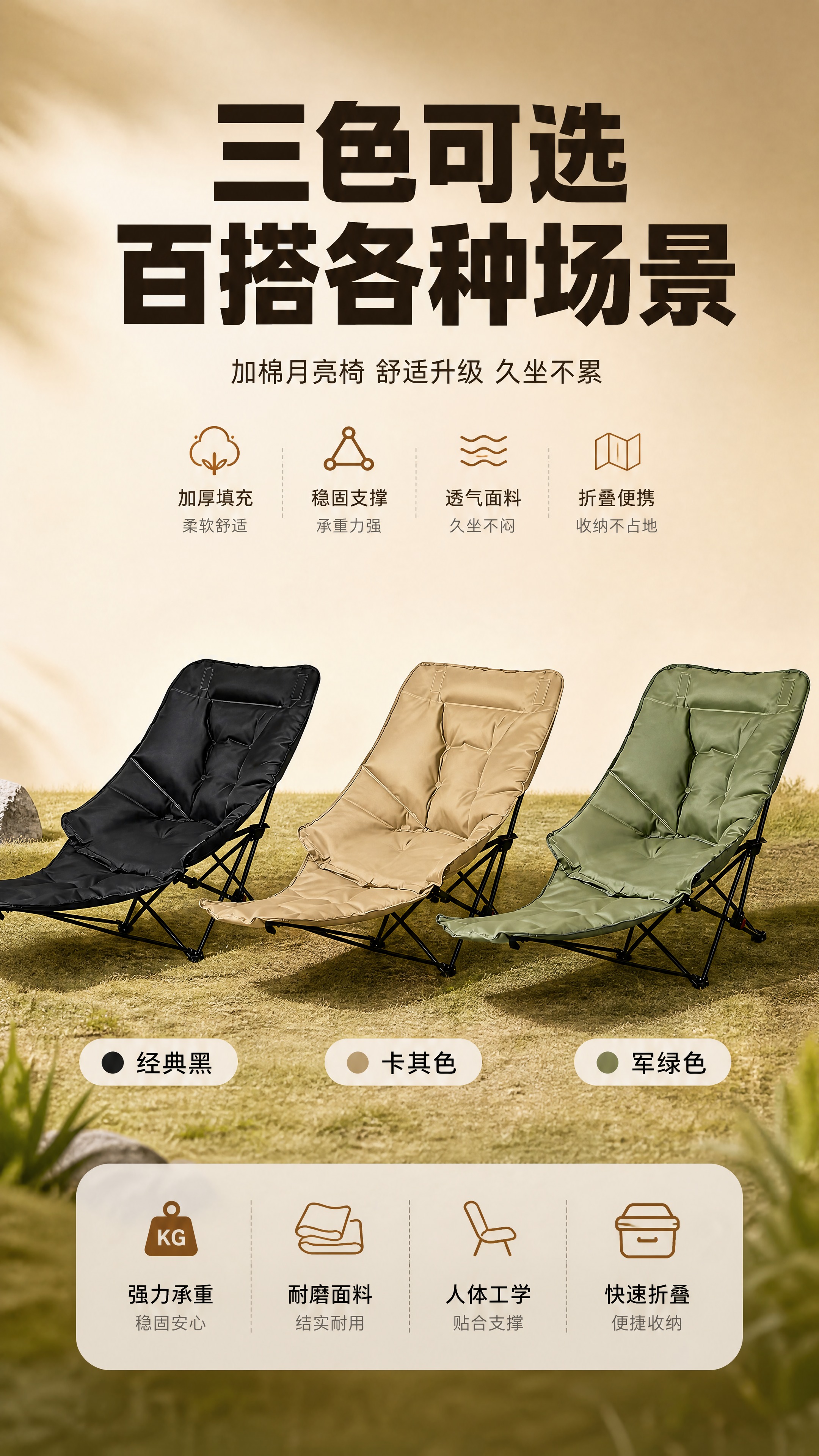 [商品] 使用【图1】黑色、【图2】卡其色、【图3】军绿色三款… - 图片创意预览