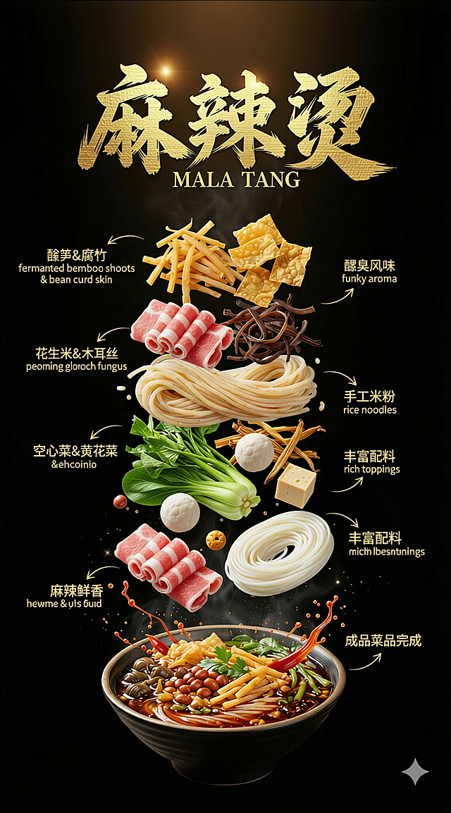 参考这张图片做一张麻辣烫的宣传海报