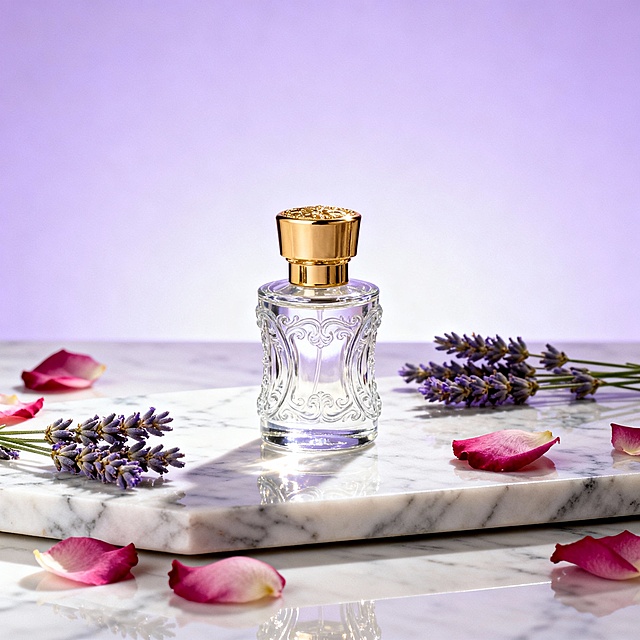 生成3张不同场景的香水商品图，突出展示产品