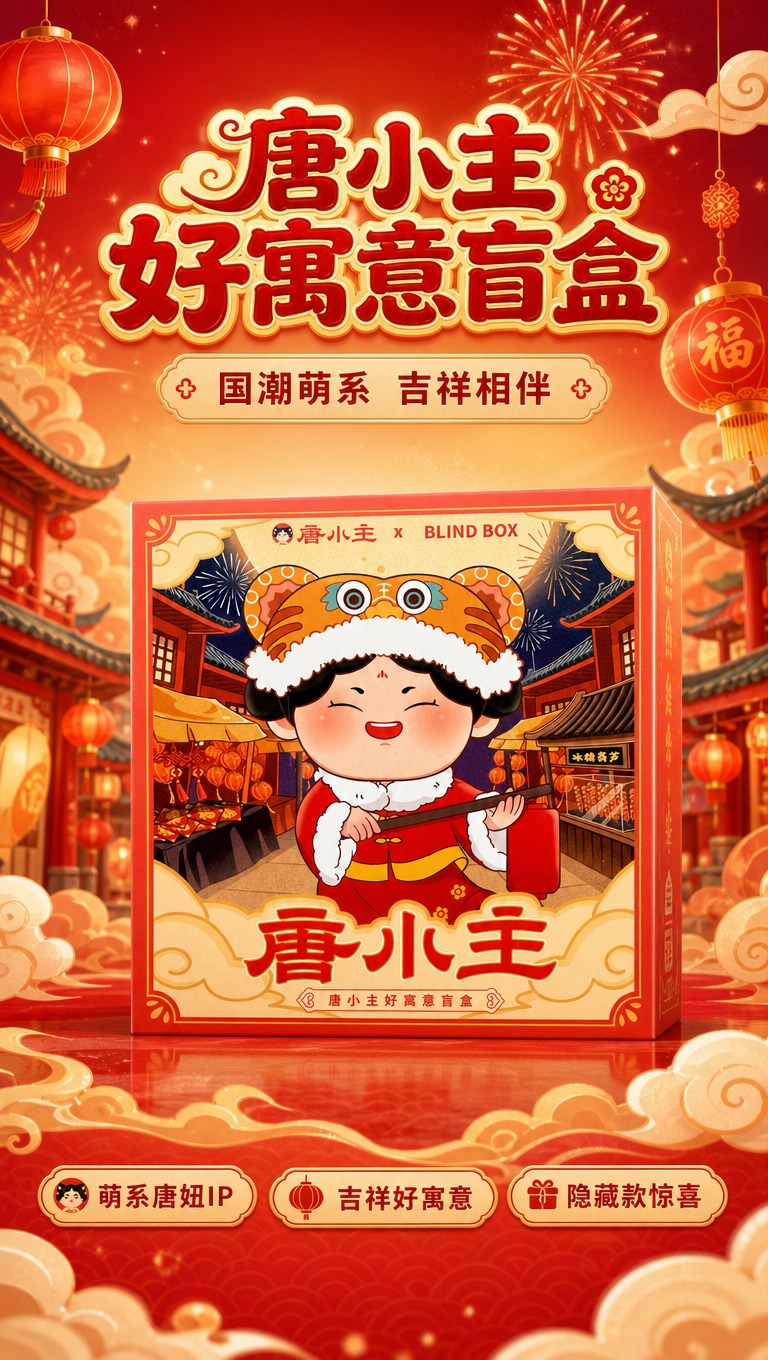 [商品] 使用【图1】唐小主好寓意盲盒包装盒；保留包装盒红色边… - 图片创意预览