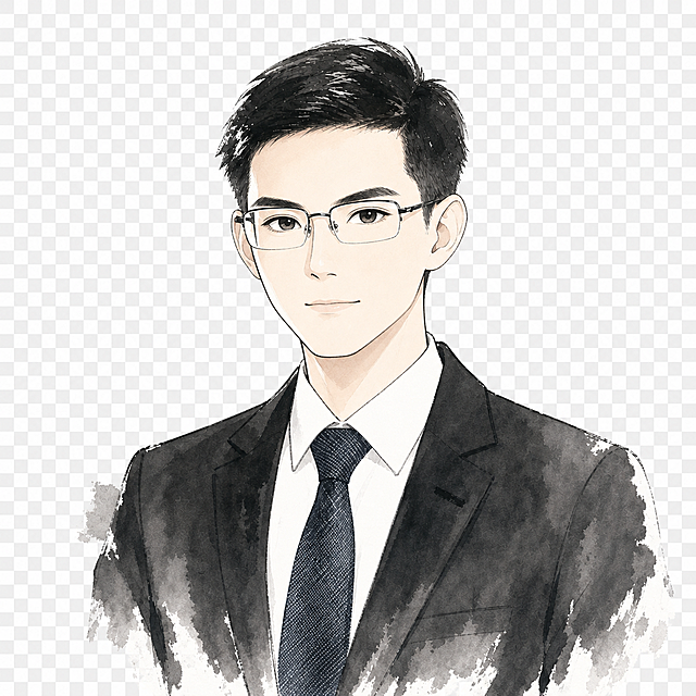 进一步简化面部线条，保留水墨画风，让脸部更加二次元化，保持背景透明