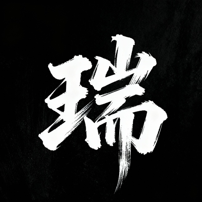 帮我设计12个燃向的书法字，不要有火焰元素，只要字，要风格一致，笔锋可以嚣张，不必太规整，不要有墨点，每一个字以一张图片的形式展现，黑底白字，这12个字分别是: 丁 猛 旦 琪 骏 霍 彦 瑞 聚 圈预览效果