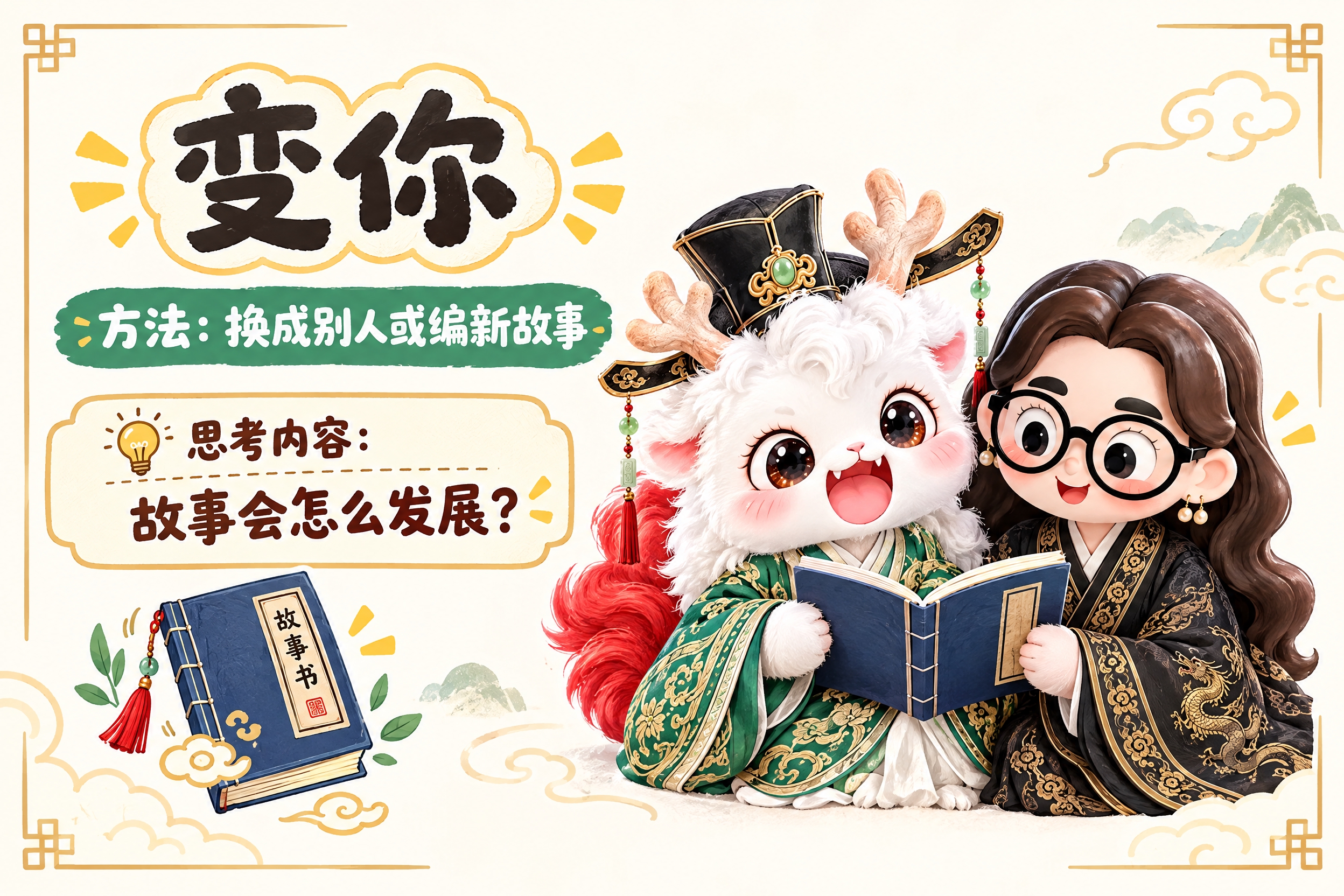 横版6寸比例的知识卡片设计，标题为"变你"，副标题"方法：换成… - 图片创意预览