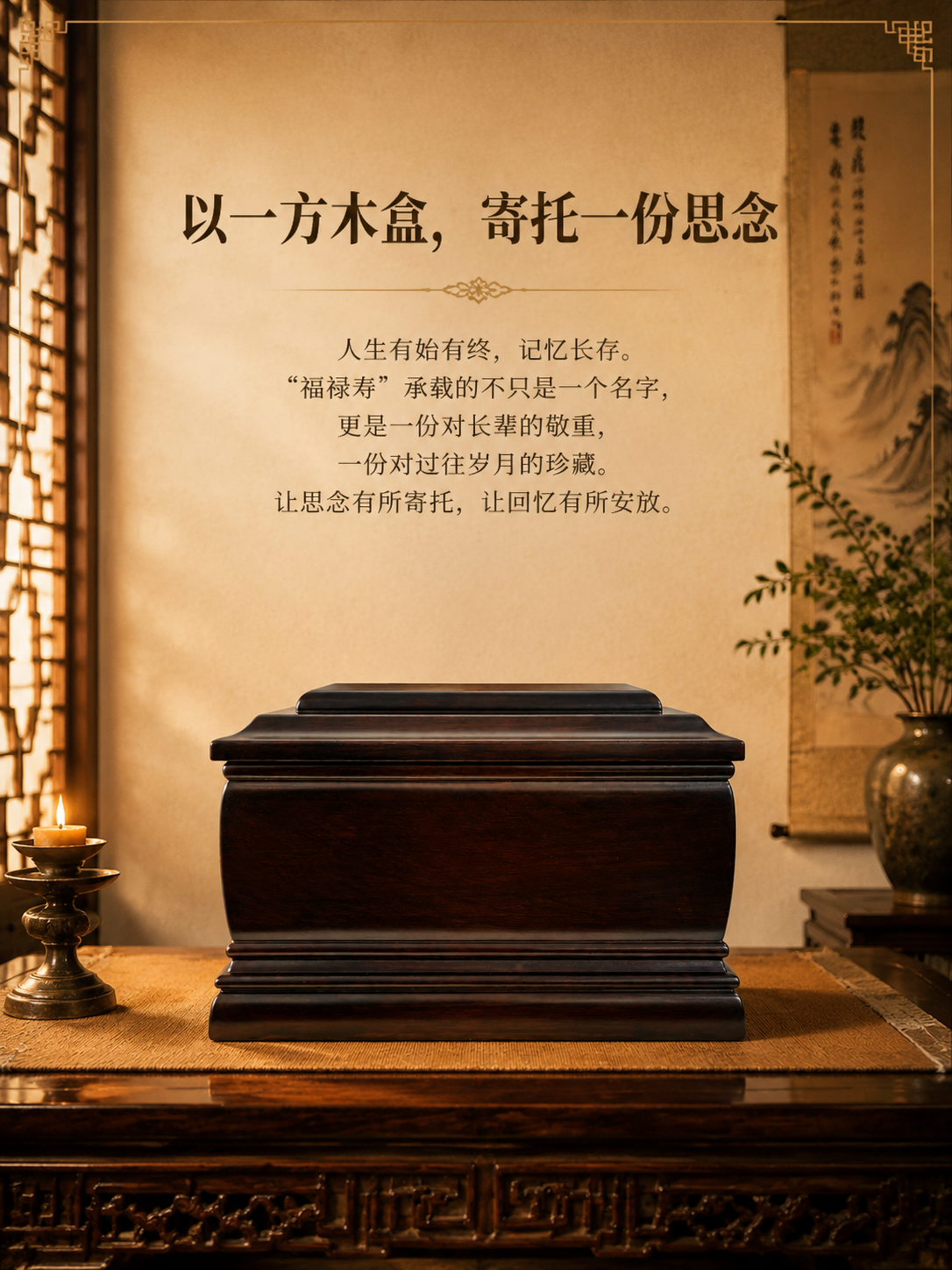 [商品] 使用【图8】福禄寿红花梨实木骨灰盒背面全景；保留天地… - 图片创意预览