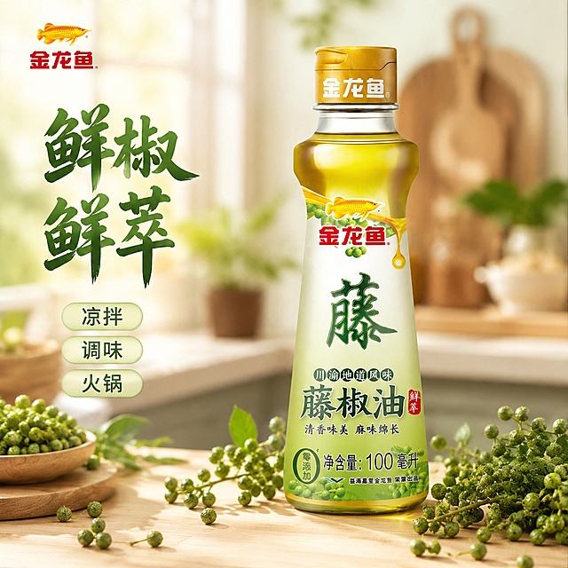 使用电商主图技能生成5张比例1:1的电商主图，适配平台为淘宝/天猫，商品为「图片1」「图片1」，商品卖点为藤椒油凉拌调味烹饪火锅，鲜椒鲜萃清香麻爽