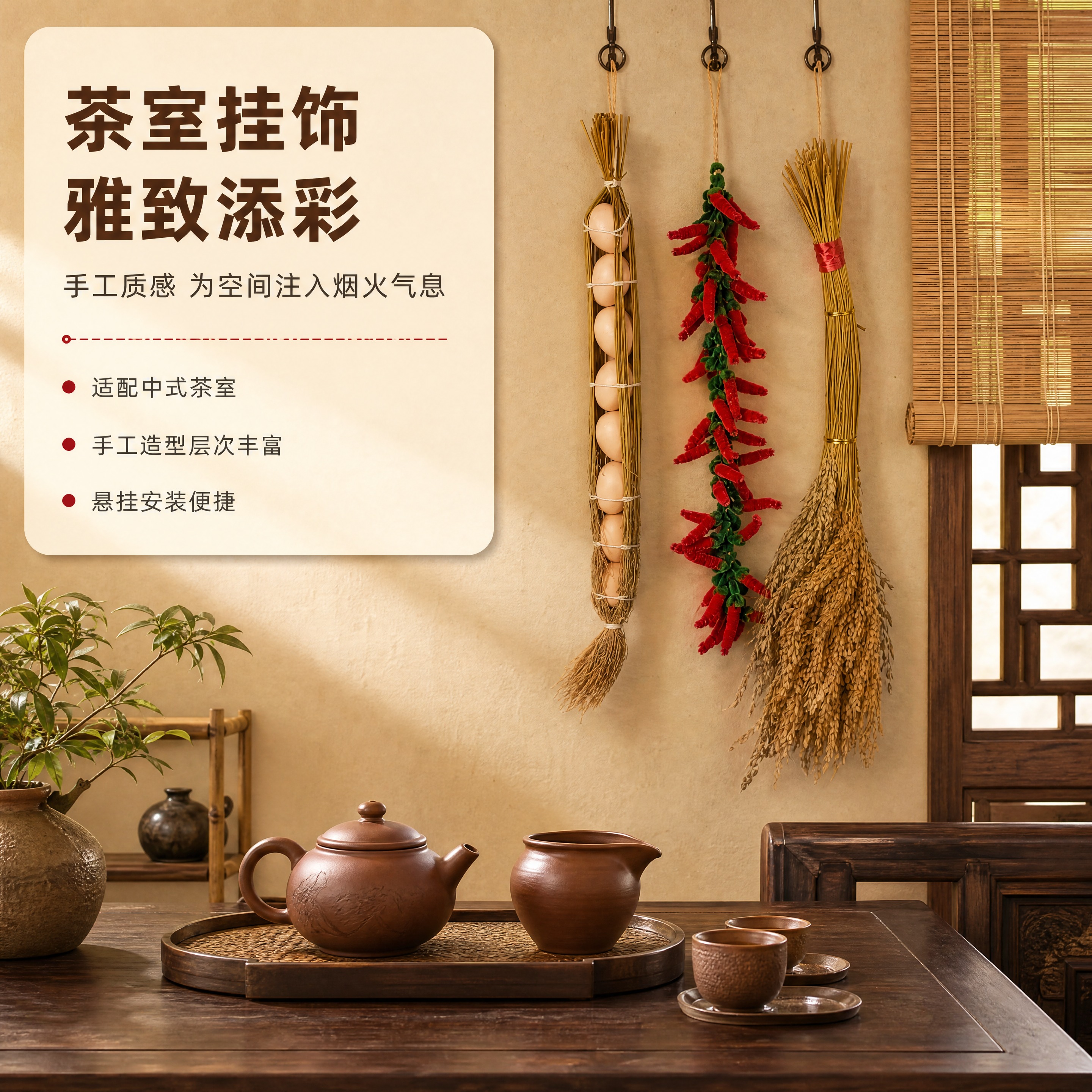 [商品] 使用【图4】鸡蛋稻穗手工辣椒挂件系列（从左至右：红辣… - 图片创意预览