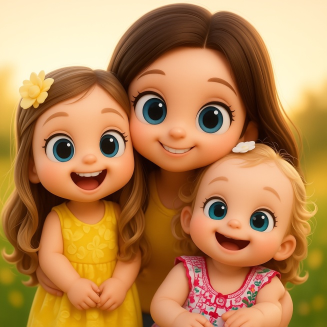 图片中的人物变成3D-chibi风格，大眼睛，可爱预览效果