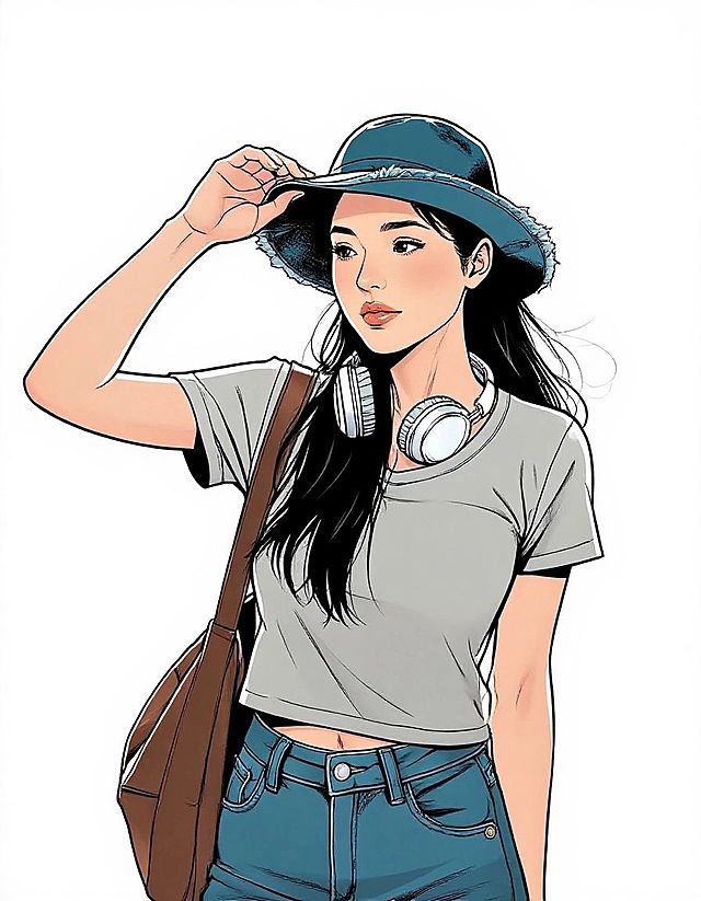 图片中的人物变成美漫风格，背景白底，完整人物。