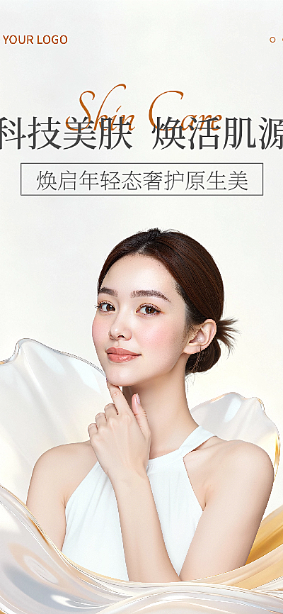 美容护肤长图海报
