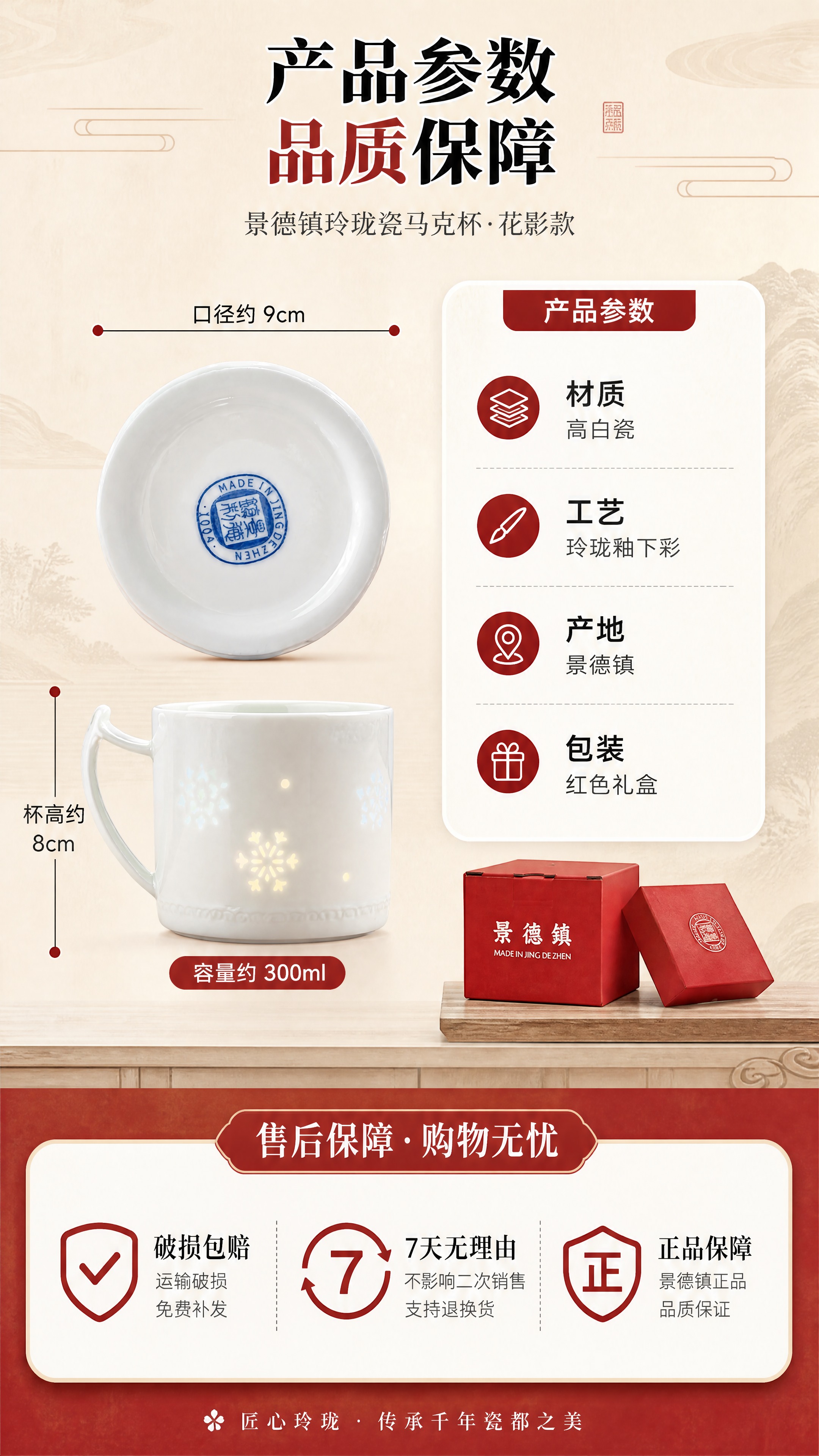 [商品] 使用【图1】+【图2】景德镇玲珑瓷马克杯；【图1】展… - 图片创意预览